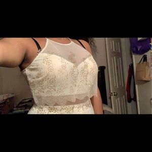 White and Gold Formal Dress